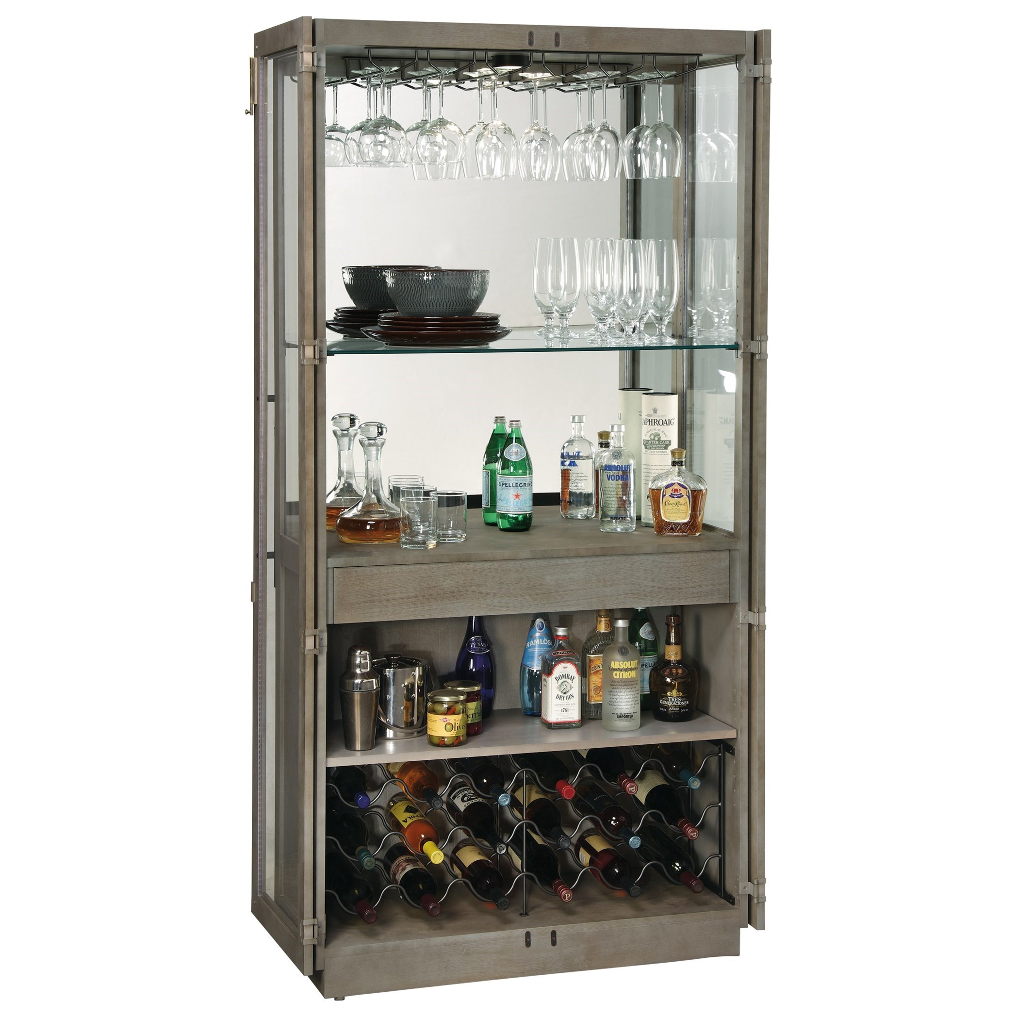 Howard Miller Wine 690 036 Chaperone Wine Bar Cabinet Lindy s Furniture Company Bar Cabinets